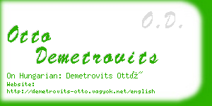 otto demetrovits business card